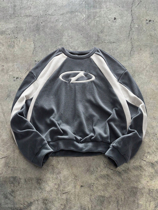 AXEPEAK Men'S Loose Knit Pullover Long Sleeve Color Block Sweatshirt, for Friends, Husband, Boyfriend Gifts, Streetwear Style